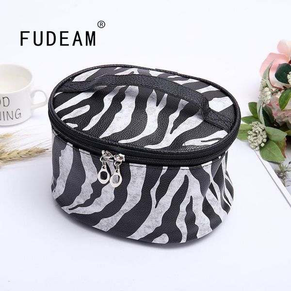 

leather leopard portable women cosmetic bags multifunction travel toiletry storage organize handbag zipper makeup case & cases