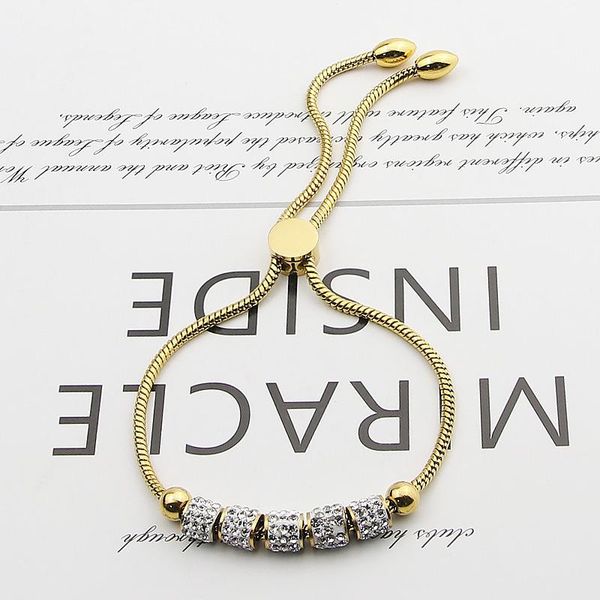 

charm bracelets beautiful five circles full zircon bracelet gold color adjustable gift jewelry for women and children, Golden;silver
