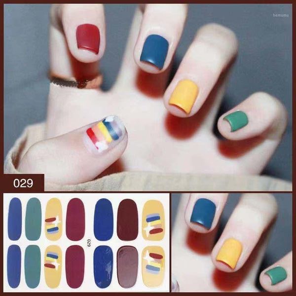 

japanese and korean nail stickers paper full ins style glitter gradient sticker gel1, Red;pink