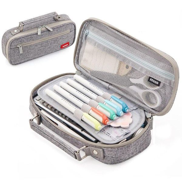 

multifunction junior high school student pencil case stationery bag large capacity pen creative storage box boy girl, 1 pc bags