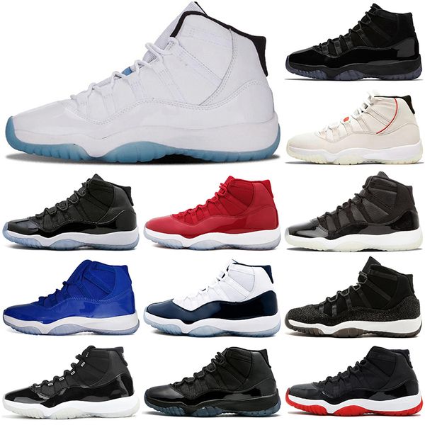 

new fashion basketball shoes 11 11s men 25th anniversary gamma blue bred high concord 23 prom night platinum tint space jam gym red midnight, White;red