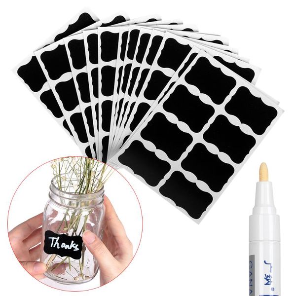 

waterproof label chalkboard sticky tags blackboard sticker with marker pen jars bottle organizer home kitchen decoration gift wrap
