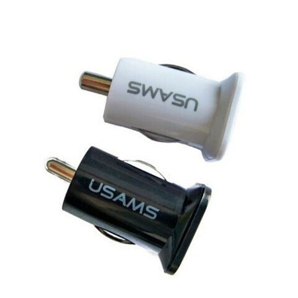 Buona qualità USAMS 3.1A Dual USB Car 2 Port Charger 5V 3100mah doppia spina Caricabatterie per auto Adattatore per Smart Phone