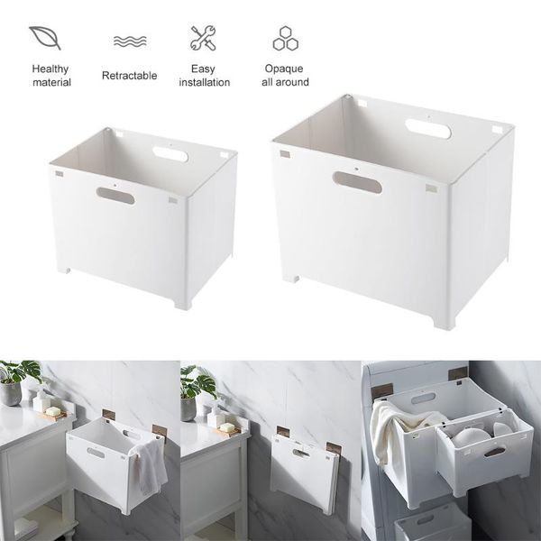 

dirty clothes basket storage no trace punch household toilet bathroom wall-mounted laundry bucket k & organization