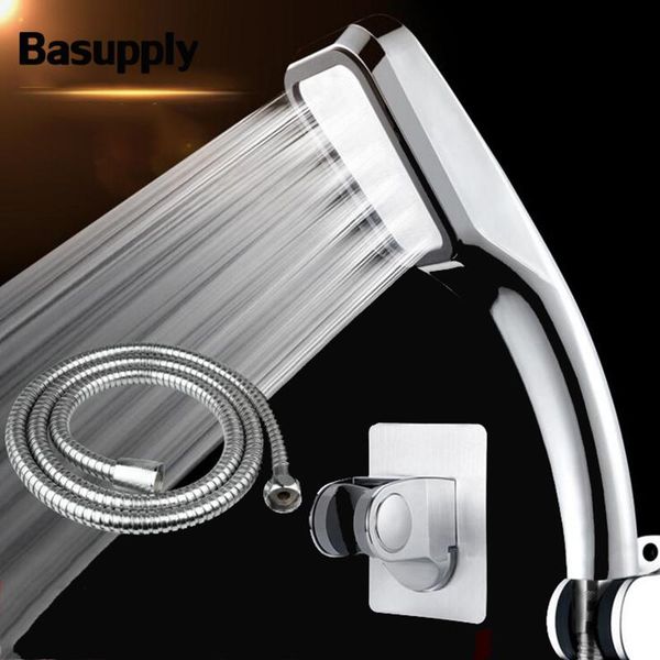 

bath accessory set 300 holes high pressure abs shower head with holder and hose rainfall water saving bracket bathroom accessories