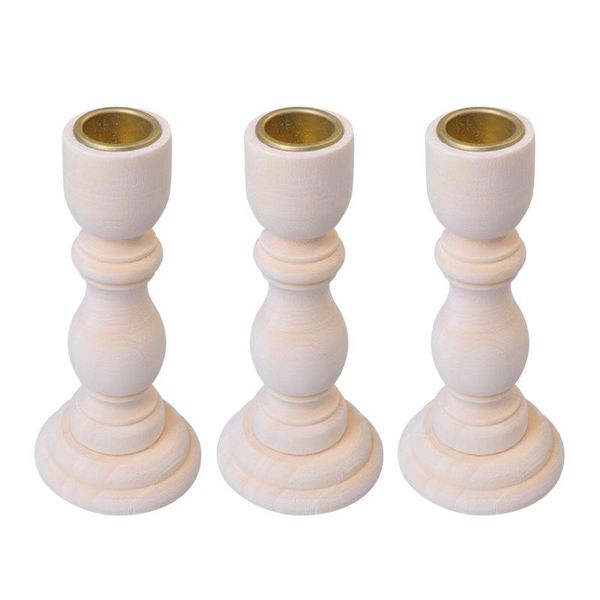 

candle holders 3pcs creative stands wooden candlestick wax holder gift candlestand table decorations