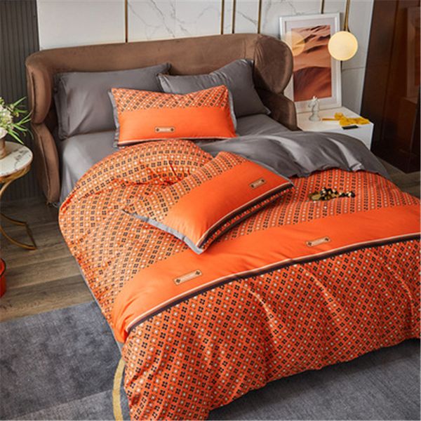 

bedding set 4 pieces cotton brushed bedding simple plaid printing cartoon ins style for winter