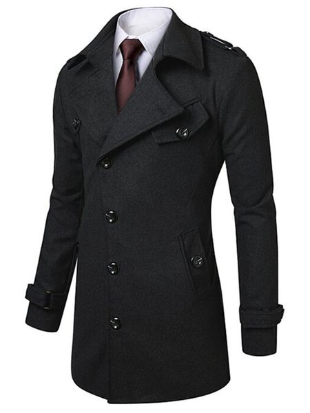 

men's wool & blends custom made black gray single breasted trench coat men, winter overcoat men long coat, cashmere coats for