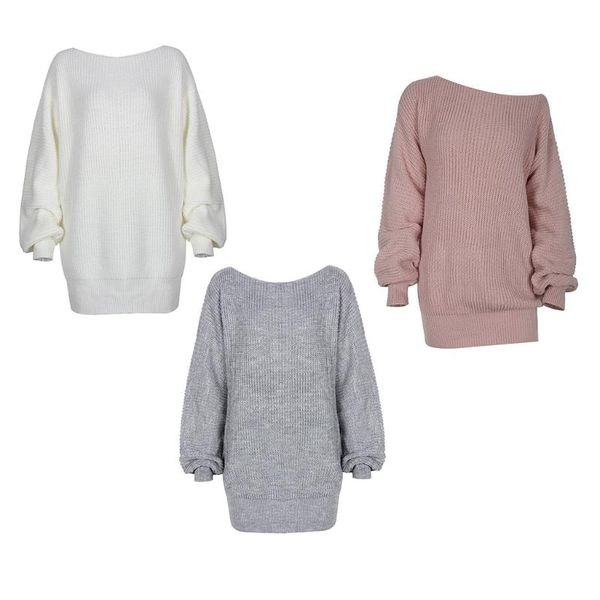 

women autumn lantern long sleeve knitted sweater dress solid color casual loose fitting clubwear dresses, Black;gray
