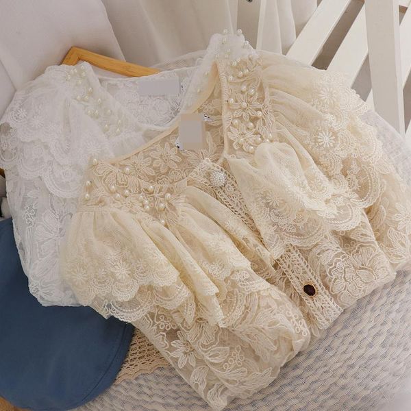 

women's blouses & shirts french fashion doll collar lace super fairy outer wear western style shirt small, White