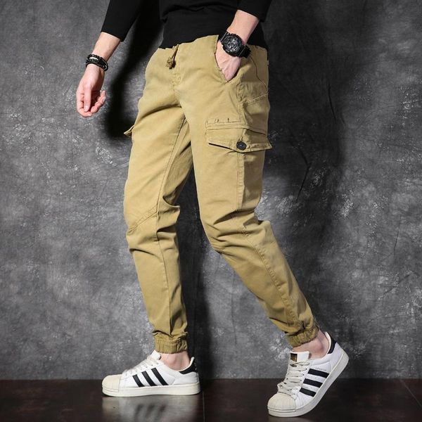 

men's pants casual cargo 2021 hip hop male jogger trousers fashion streetwear cotton comfortable men trendy sweatpants, Black