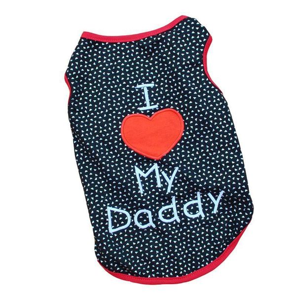 

dog apparel 1pc pet shirt dress i love my daddy clothes for boy girl pets