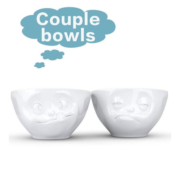 

fiftyeight ceramic cartoon expression bowl 2-piece set 200ml delicious and arrogant