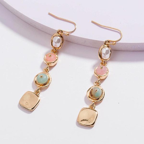 

dangle & chandelier water drop long earrings fresh baroque pearl natural stone gold wedding party earring for women girl luxury jewelry, Silver