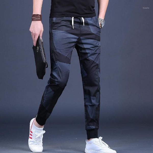 

men's pants men sports black camouflage joggers 2021 fashion casual thin drawstring fitness trousers