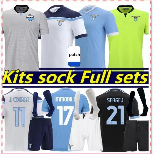 

lazio 21/22 soccer jerseys luis alberto j.correa immobile third 2021 2022 maglie da calcio sergej lazzari marusic vedat muriqi kits sock ful, Black;yellow