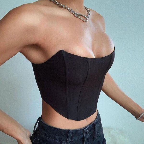 

women's tanks & camis sleeveless off shoulder velvet fashion corset crop vest female underwear backless bustier solid, White