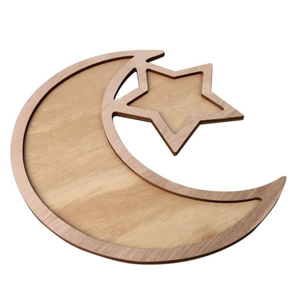 

muslim wooden eid mubarak dessert pastry serving trays ramadan decors ornament tray basswood decorative objects & figurines
