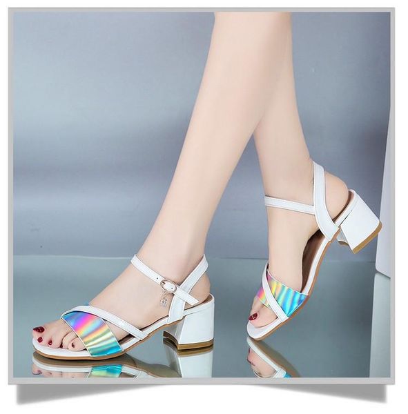 

sandals women's shoes buckle fairy style thick heel open toe fashion wild women, Black