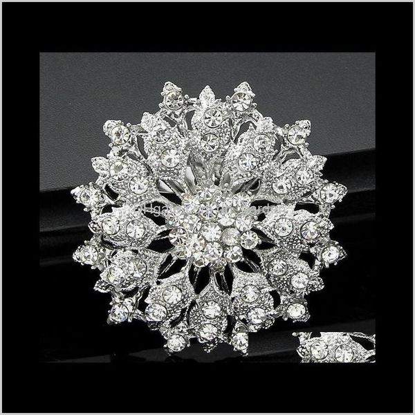 

pins, drop delivery 2021 luxury rhinestone pin brooch bridal flower cor clear crystal bouquet brooches pins breastpin for men women wedding, Gray
