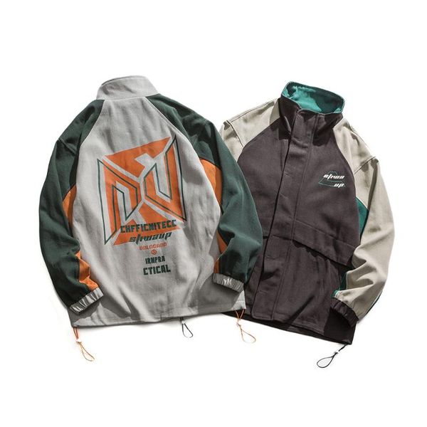 

spring japanese retro men's workwear jacket trend casual loose multi-pocket clothing hoodies & sweatshirts, Black