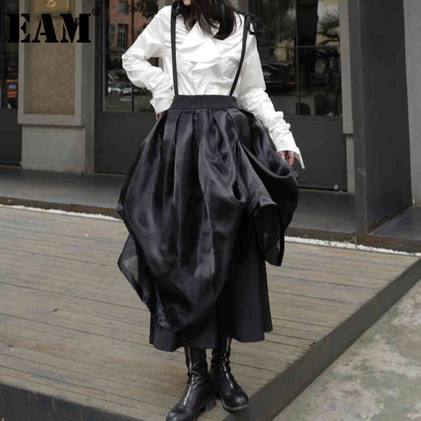 

[eam] high waist black organza irregular caual long strap half-body skirt women fashion spring autumn 1dd7035 21512