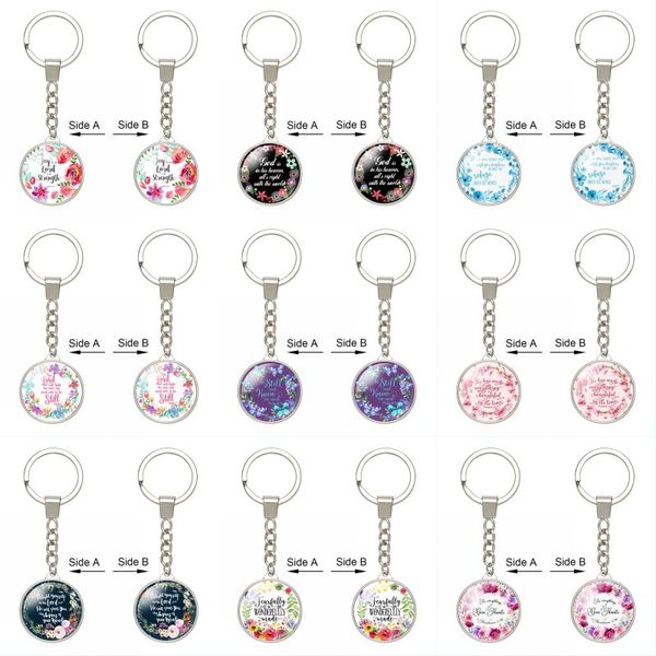 

kimter fashion charm bible circle key rings religion rosary keychains women handbag pendant car keyring jewelry gifts p377fa, Slivery;golden
