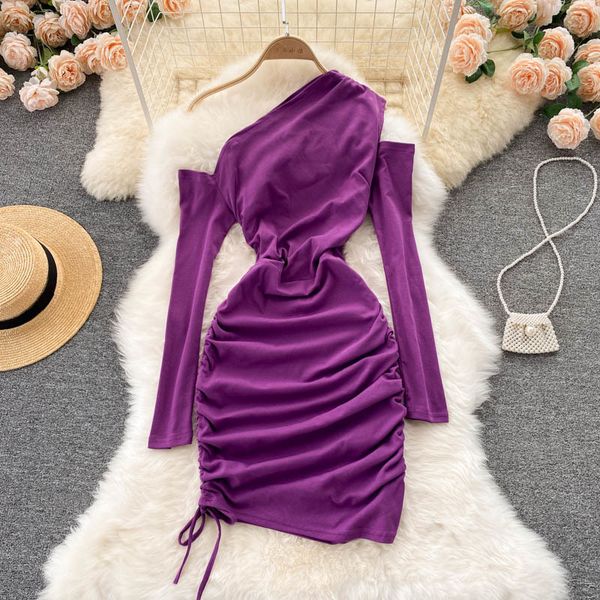 

casual dresses female shirt with irregular design and diagonal collar, short sleeve dress string, sensual, autumn ncnr, Black;gray