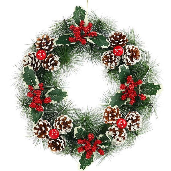 

christmas wreath berry artificial pine pinecone front door hanging garland holiday home decorations decorative flowers & wreaths