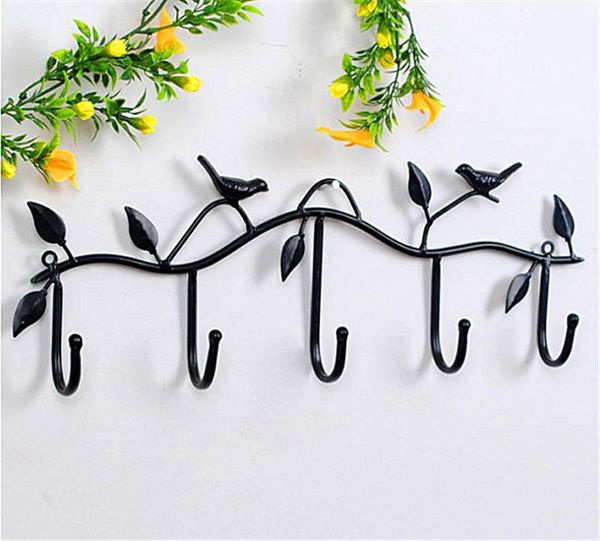

hooks & rails birds metal wall coat rack and hat multi-function mounted hook hangers for livingroom bedroom js23