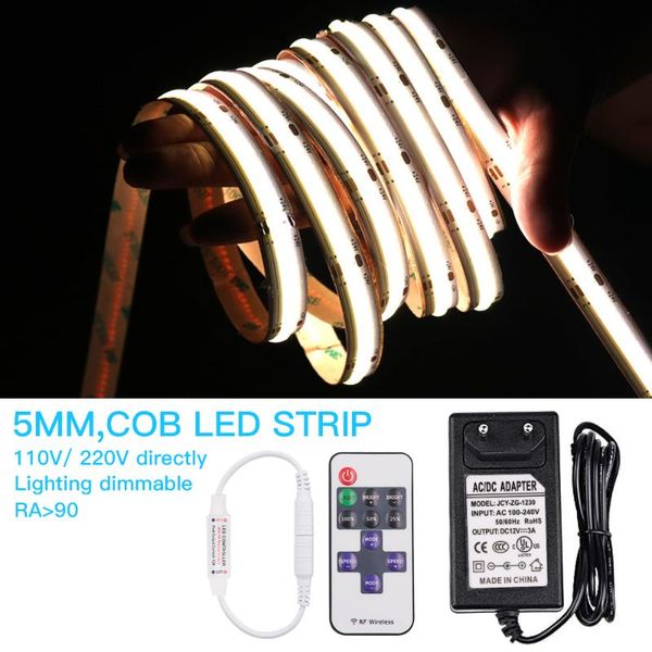 

strips 5m cob led strip light dc12v 24v 384leds 320leds 528leds high density ribbon for room decoration pc monitor cabinet wall