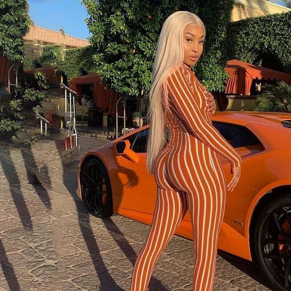 

fashion autumn womens jumpsuit women long sleeve striped romper ladies slim fit casual clubwear wide leg pants outfits, Black;white