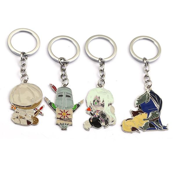 

keychains arrival keychain figure pendants dark souls keyring ring fire keeper solaire of astora for men car accessory, Silver