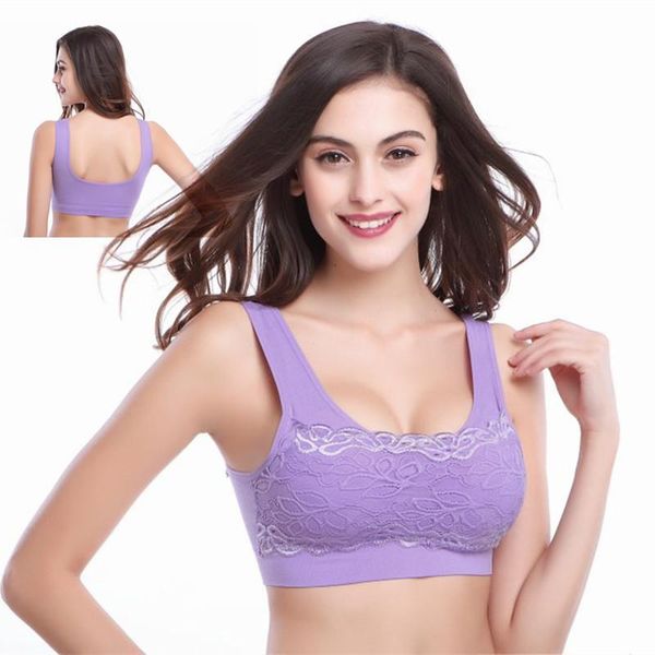 

gym clothing women's lace tube type no rims yoga running bra pad one piece of seamless breastfeeding underwear nursing women, White;black