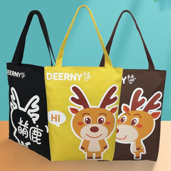 Bolsas de embalagem do livro de escola do tamanho do meio do cervo bonito Saco de embalagem da lona, ​​sacos de compras de Viagens de Deerny Studen B-654,27 * 9 * 41cm