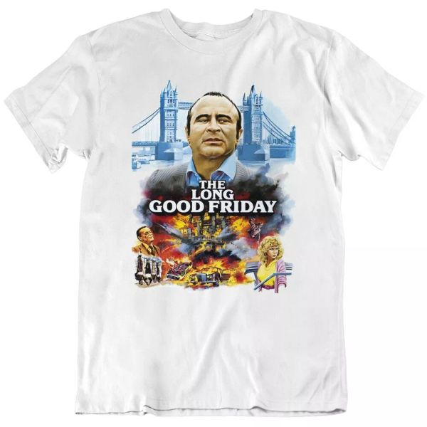

the long good friday british film classic cult mob fan t shirt, White;black