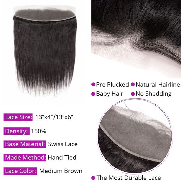 

hd transparent lace frontal closure 4x4 5x5 13x4 13x6 undetectable straight lace closure virgin human hair pre plucked hairlinefactory direc, Black