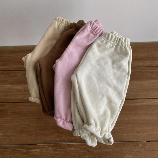 

trousers 2021 winter baby solid casual pants cute infant fleece for boys and girls cotton warm children clothing, Blue