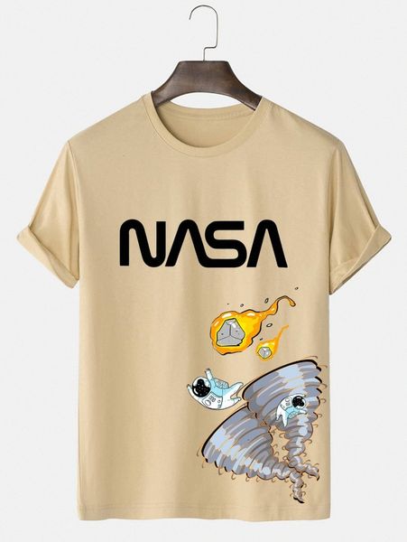 

men astronaut & letter graphic tee x3z6#, White;black