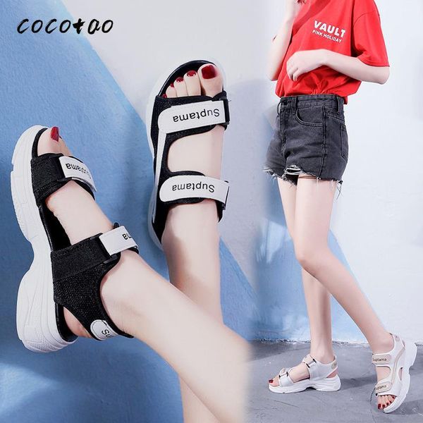

daddy sandals female ins tide hong kong style student roman shoes summer 2021 fashion wild thick bottom fairy, Black