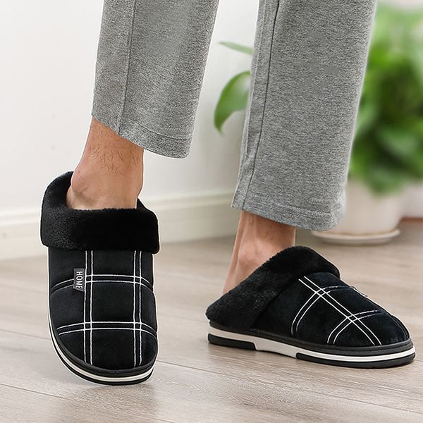 

slippers home slippers plus size 45-50, striped male comfortable from home tpr light and soft for men vofk, Black