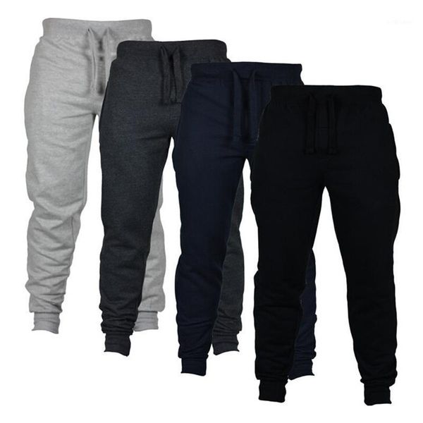 

jogging pants men winter fashion drawstring sweatpants fit trousers jogger sport mens men's, Black