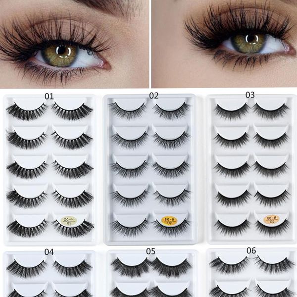 

pairs 3d mink hair natural cross false eyelashes long messy makeup fake eye lashes extension women beauty tools dropship