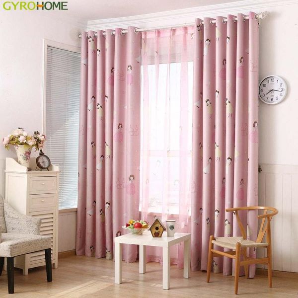

curtain & drapes kids curtains pink princess girls cartoon blackout children living room bedroom