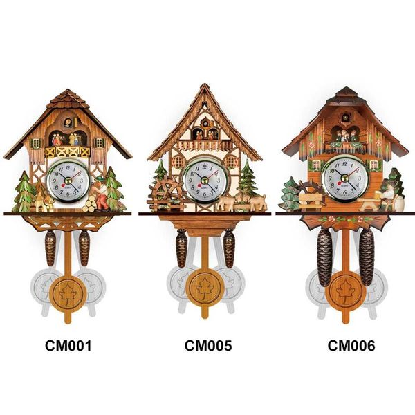 

wall clocks cuckoo clock nordic forest wooden vintage style alarm for living room home decoration accessory