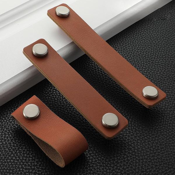 

handles & pulls creative artificial leather three styles solid color cabinets cupboards doors knob replacement home decorations hardware