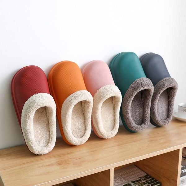 

men women slippers ladies winter warm indoor fur casual plush platform, Black