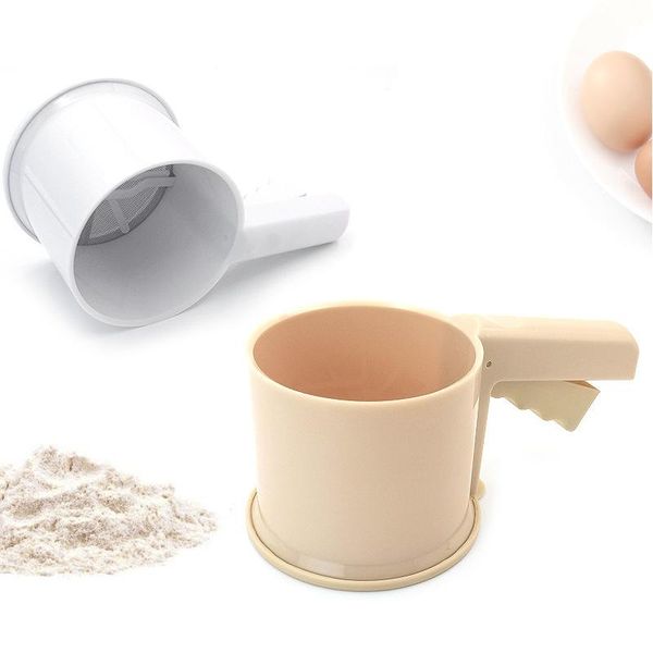 

baking & pastry tools kitchen at home flour sifter powdered sugar filter semi-automatic handheld cup strainer fine screen gadget