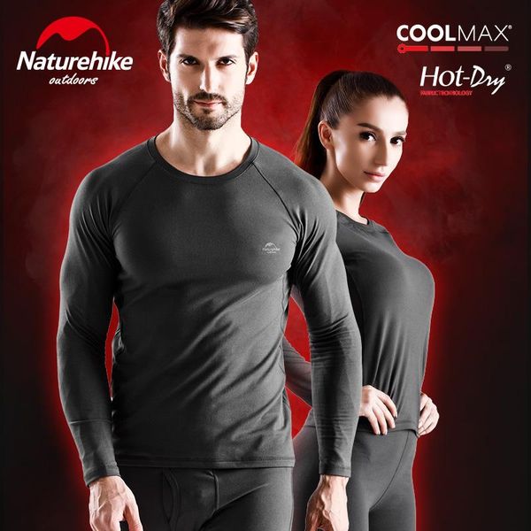 

gym clothing naturehike coolmax -dry male female winter sports underwear keep warm underclothes set high elasticity undies for skiing, White;black