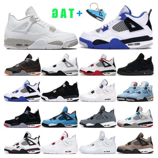 

fire mens white oreo 4s sneaker 4 basketball haze jumpman blue black cat 2021 red university taupe shoes size women trainer sport 36-47 oifo